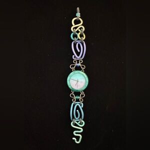 Patina Metalwear Colorful Abstract Link Watch